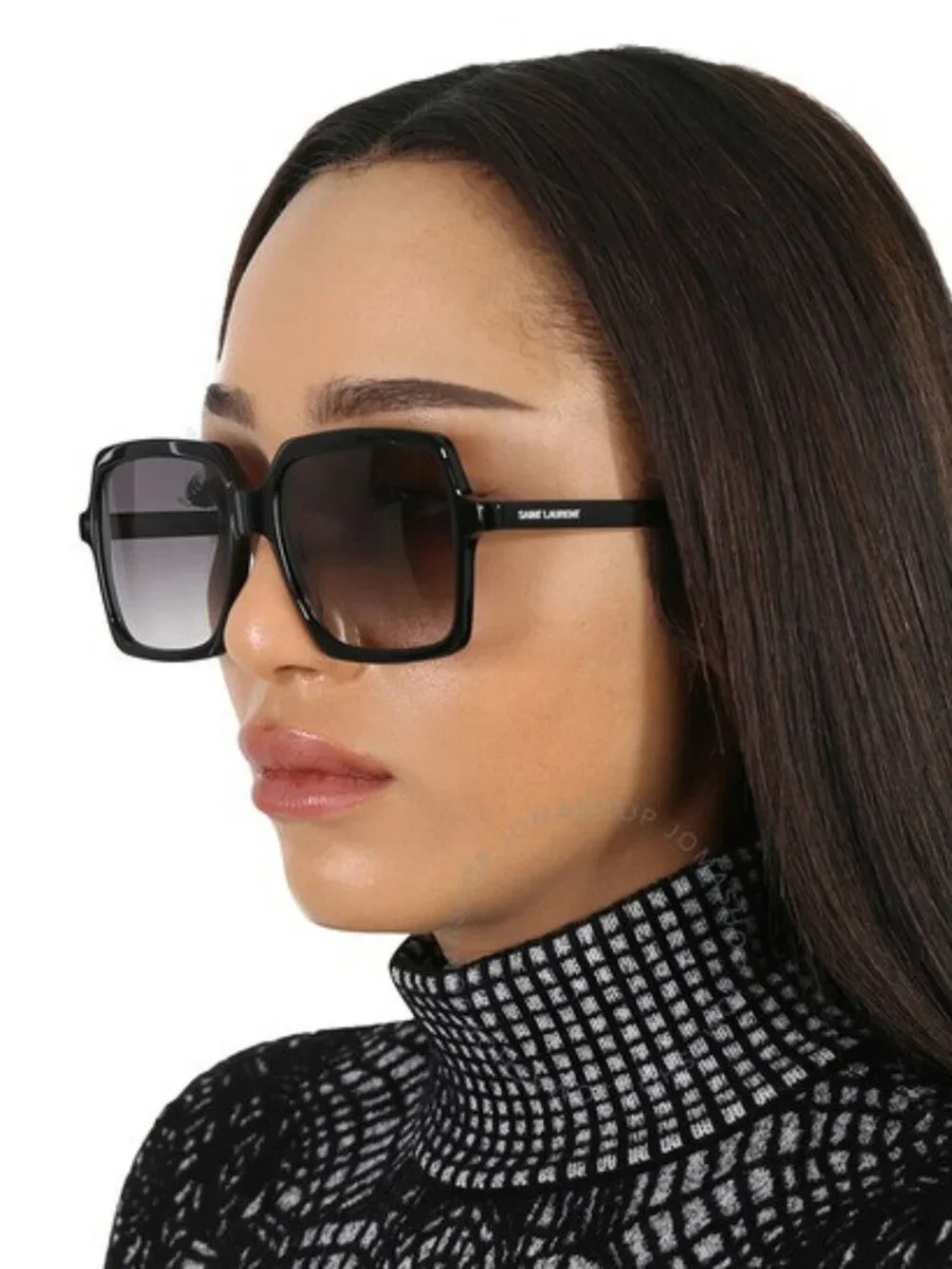 SAINT LAURENT SL174 001 BLACK OVERSIZED SQUARE SUNGLASSES